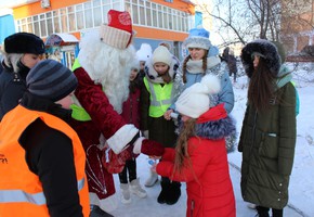 Патруль Деда Мороза» напомнил участникам дорожного движения о важности использования световозвращающих элементов