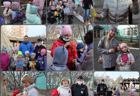 Сотрудники Госавтоинспекции совместно с юными помощниками поздравили жителей города Шарыпово с 76-годовщиной со дня победы в Великой Отечественной войне